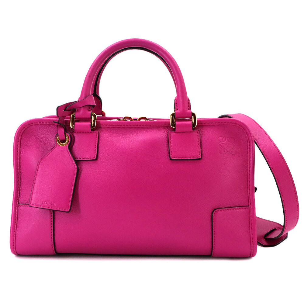 Loewe Amazona 28 2-way Handbag Shoulder Bag Leather Pink Gold Hardware